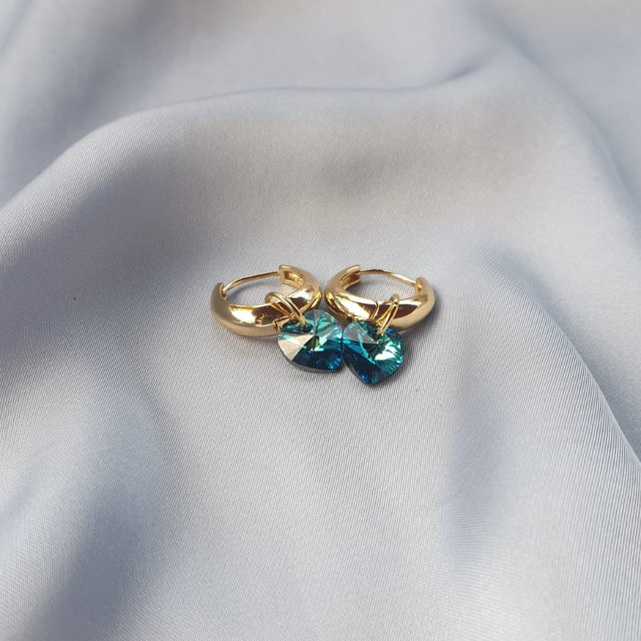 أقراط سواروفسكي ازرق | Blue swarovski earrings
