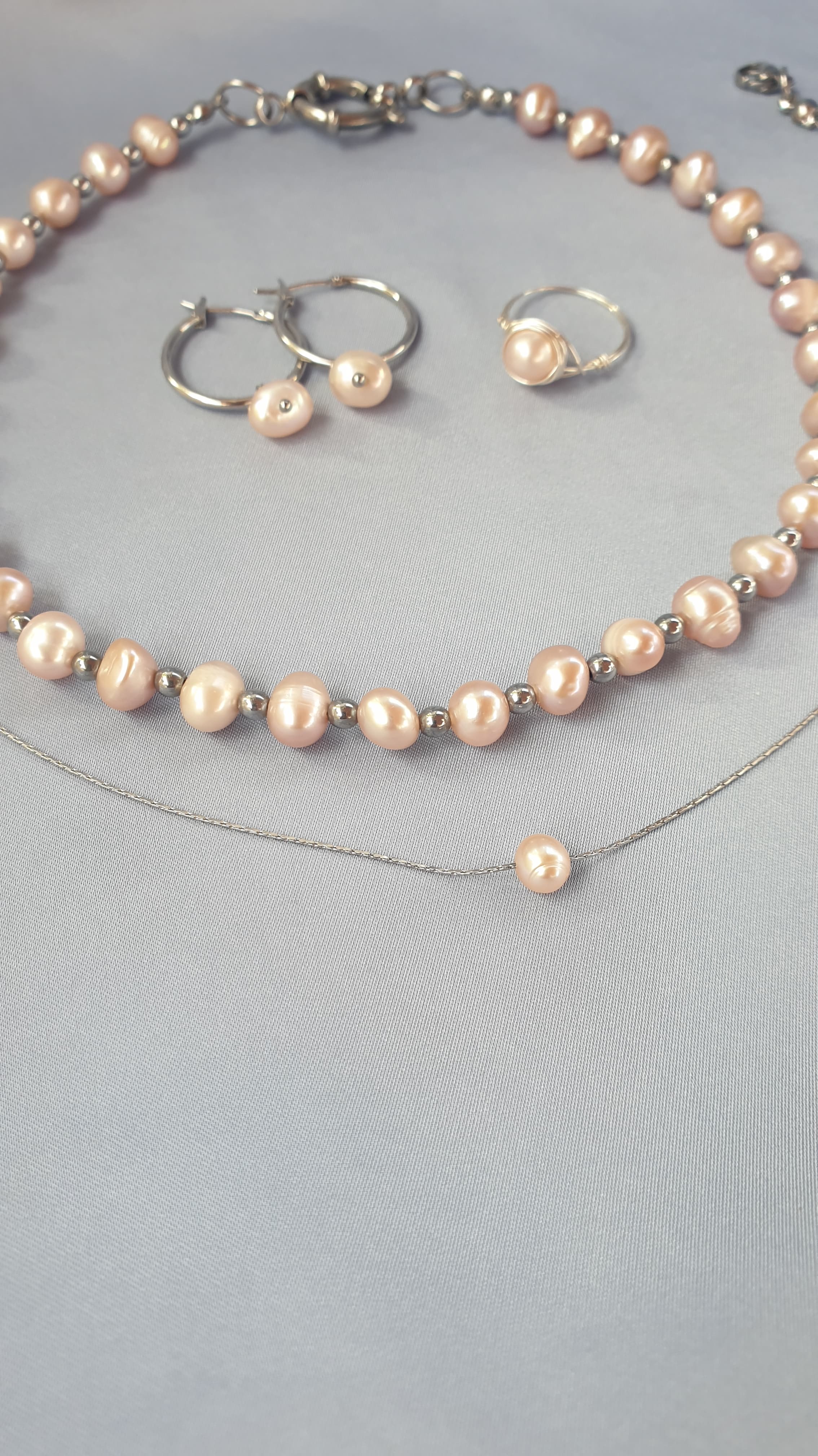 عقد اللؤلؤة الوردية | Pink pearl necklace