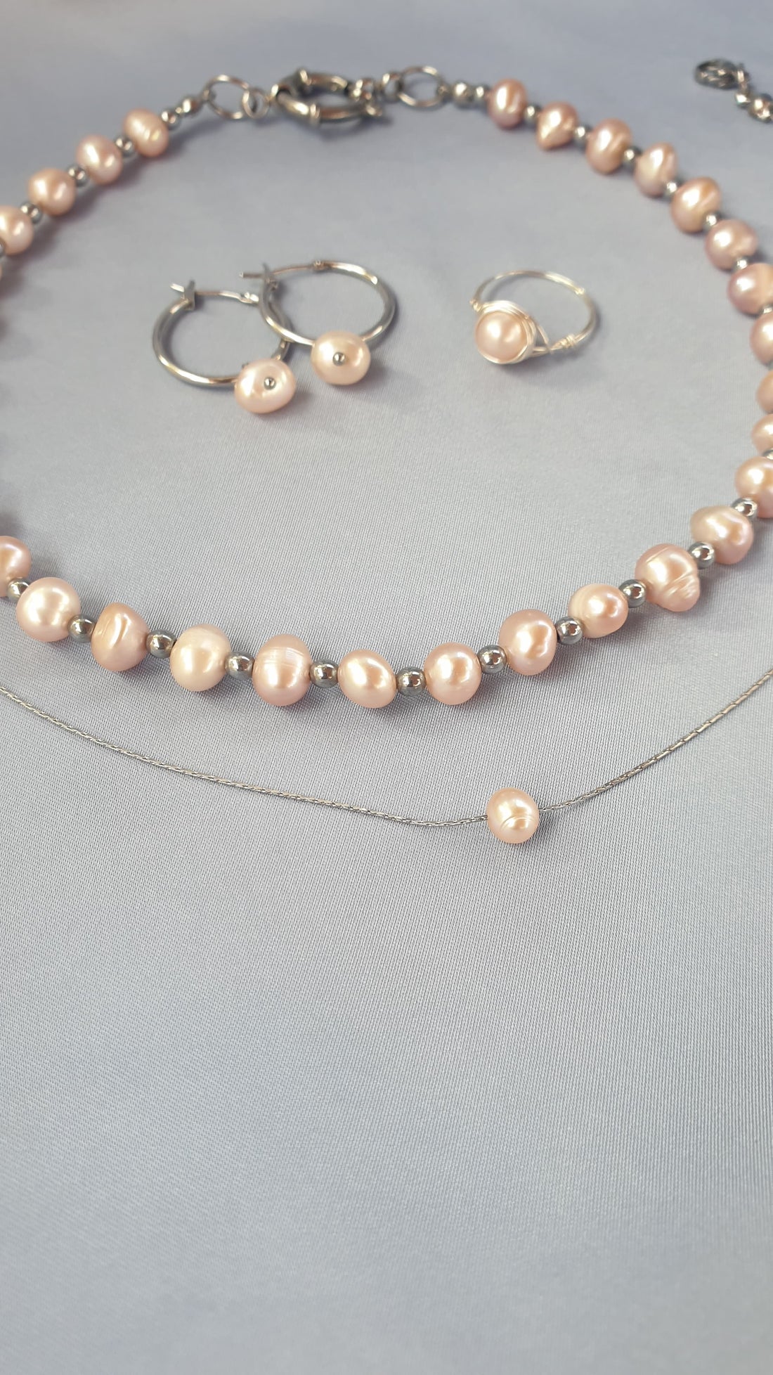 عقد اللؤلؤة الوردية | Pink pearl necklace