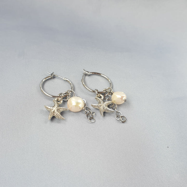حلوق لؤلؤ ونجم البحر | Pearl & starfish earrings