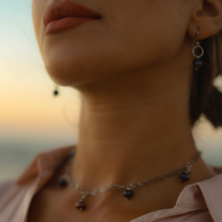 عقد سحر اللالئ السوداء | Black pearls necklace