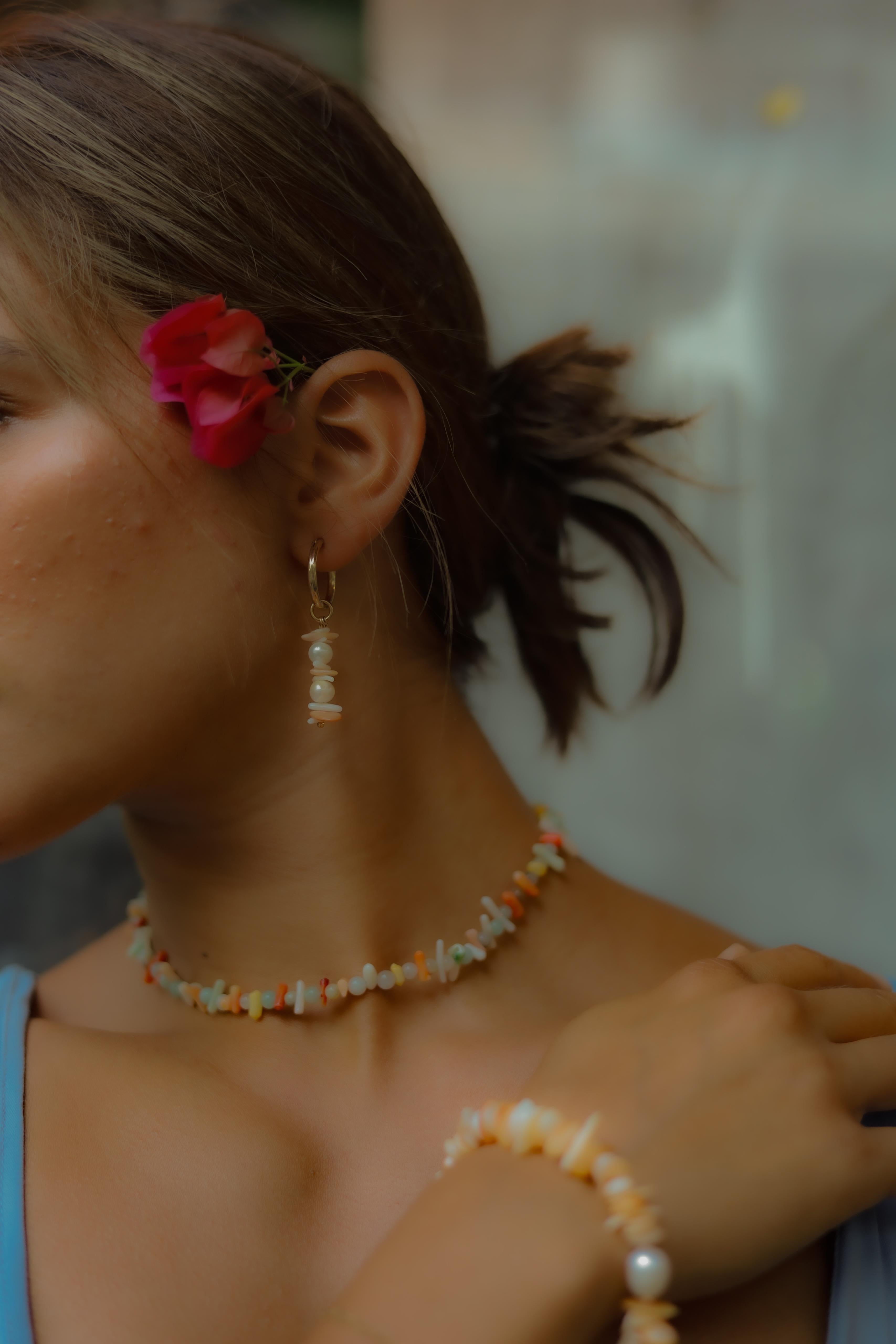 عقد امازونيت ومرجان | Amazonite and Coral Necklace