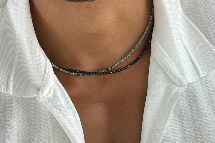 عقد حجر الاونيكس الاسود | Black onyx necklace