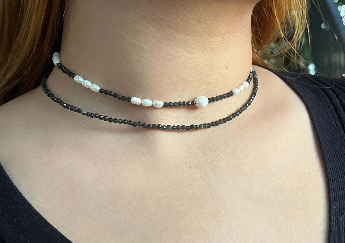 عقد اونيكس ولؤلؤ | Onyx & pearls necklace
