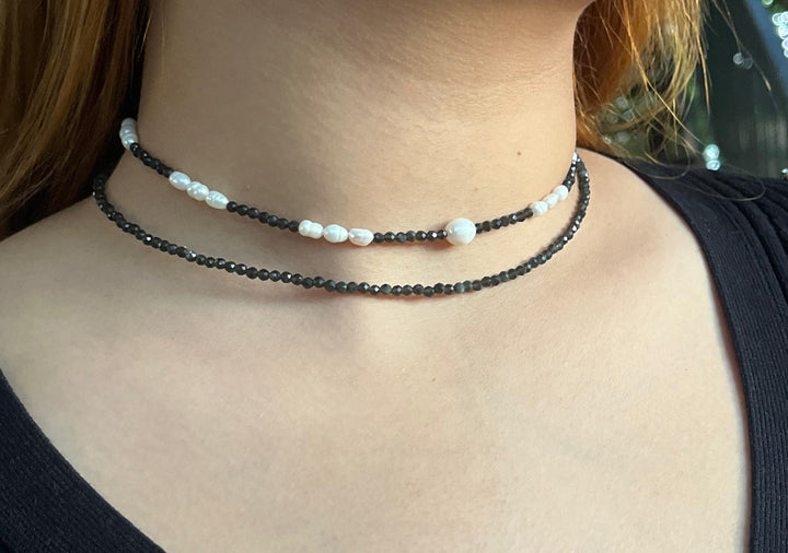 عقد اونيكس ولؤلؤ | Onyx & pearls necklace
