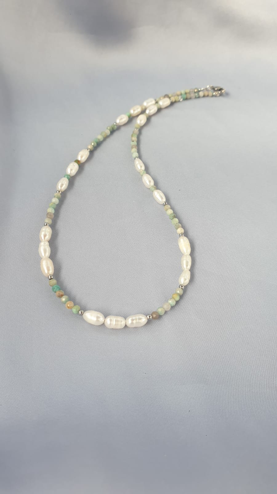 عقد امازونيت ولؤلؤ | Amazonite& pearls necklace