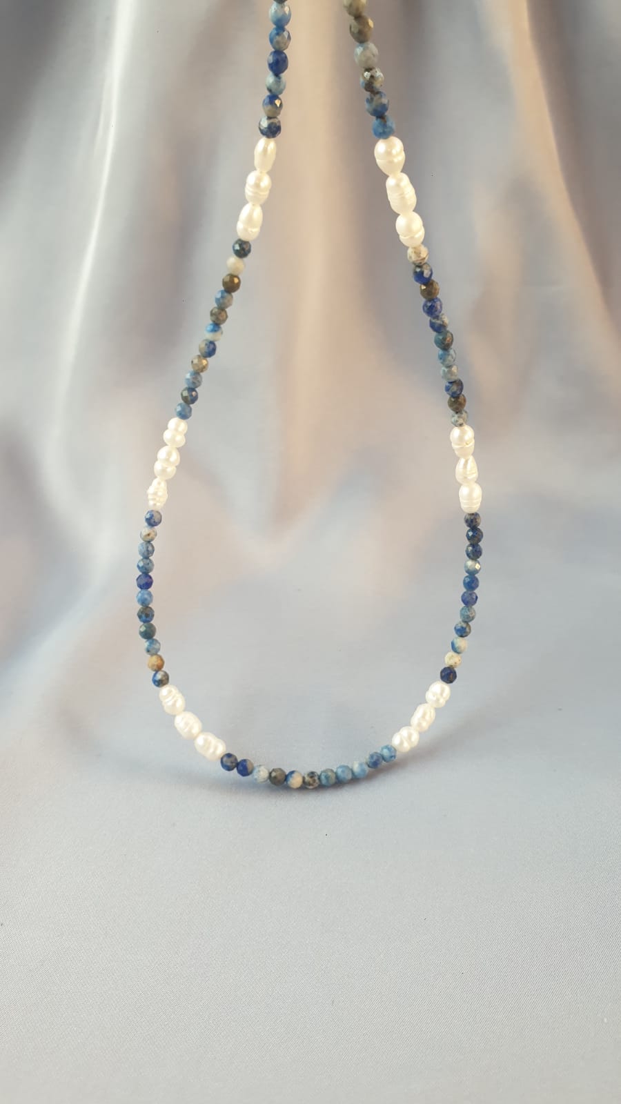 عقد حجر اللازورد واللؤلؤ | Lapiz & pearls necklace