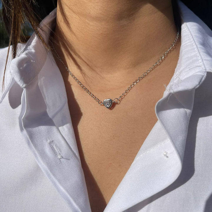 عقد القلب زركون | Zircon heart necklace