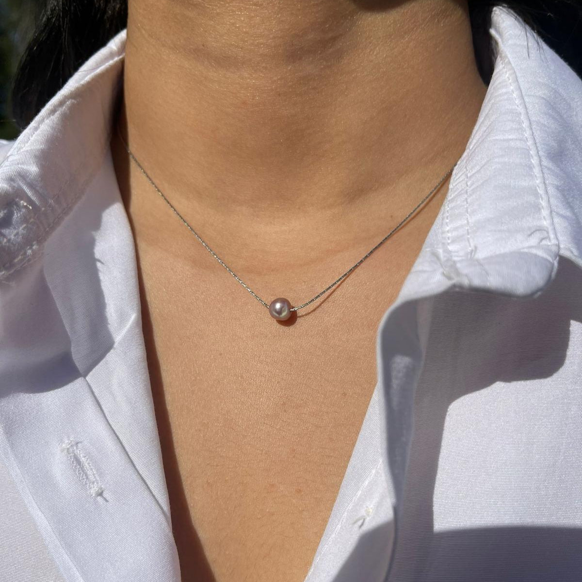 عقد اللؤلؤة الوردية | Pink pearl necklace