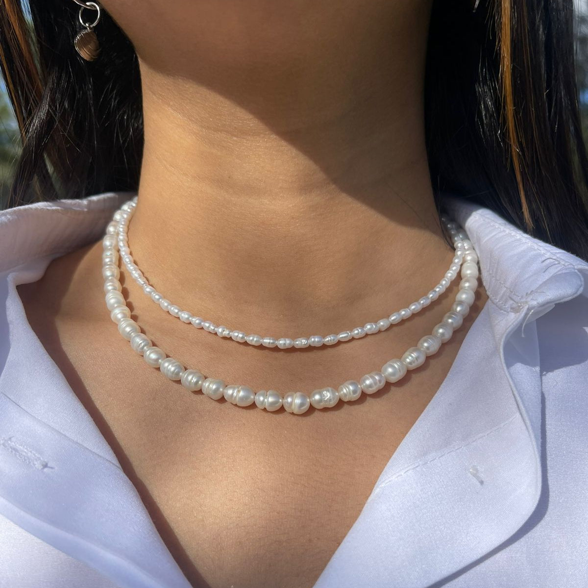 Set 2 pearls necklaces | قلادتان من اللؤلؤ