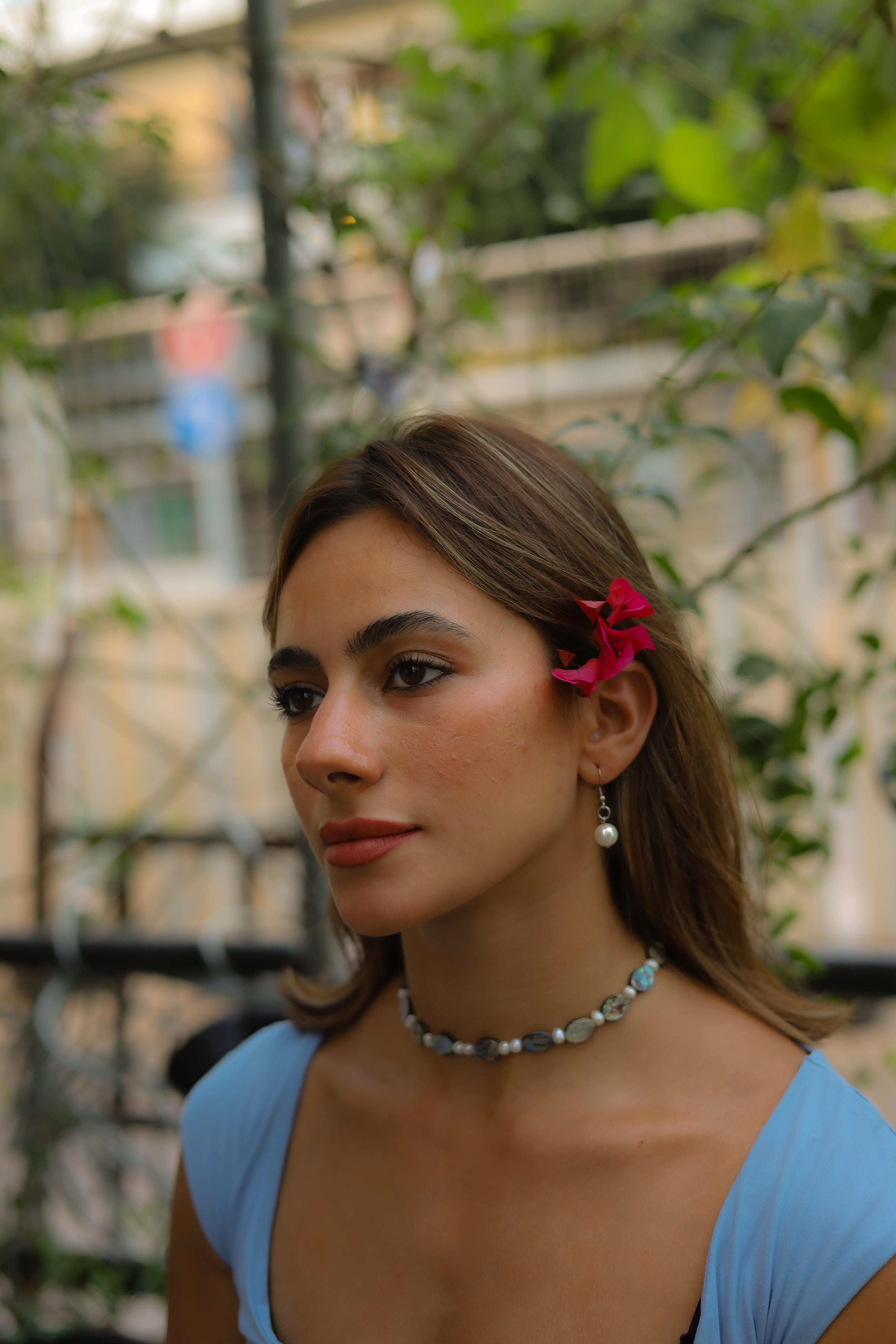 عقد صدف الابالون واللؤلؤ الطبيعي| Abalone shell & pearls necklace