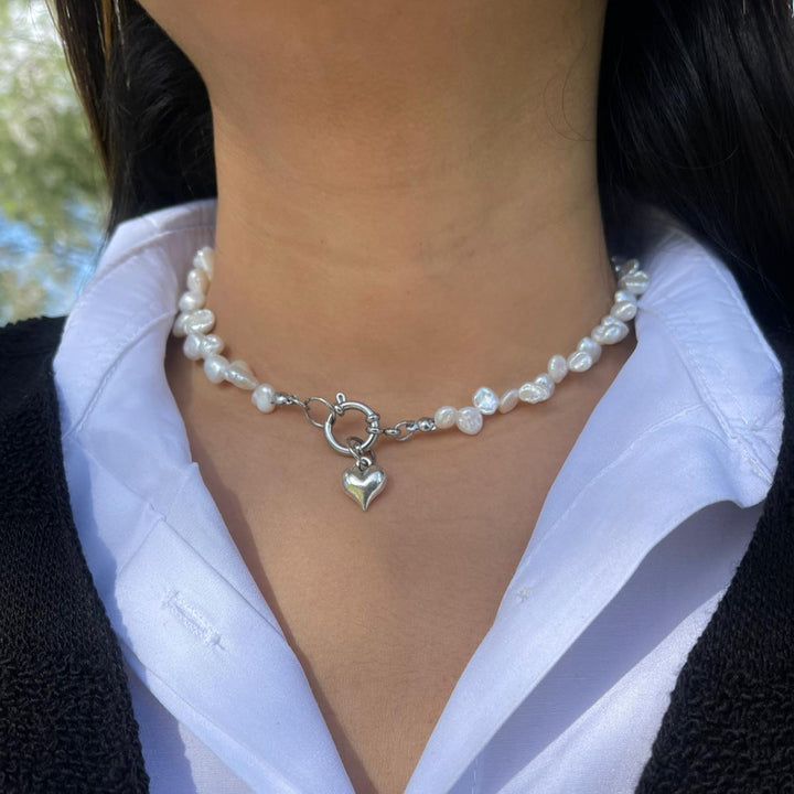 عقد القلب وحبات لؤلؤ مميزة| Unique pearls & heart necklace