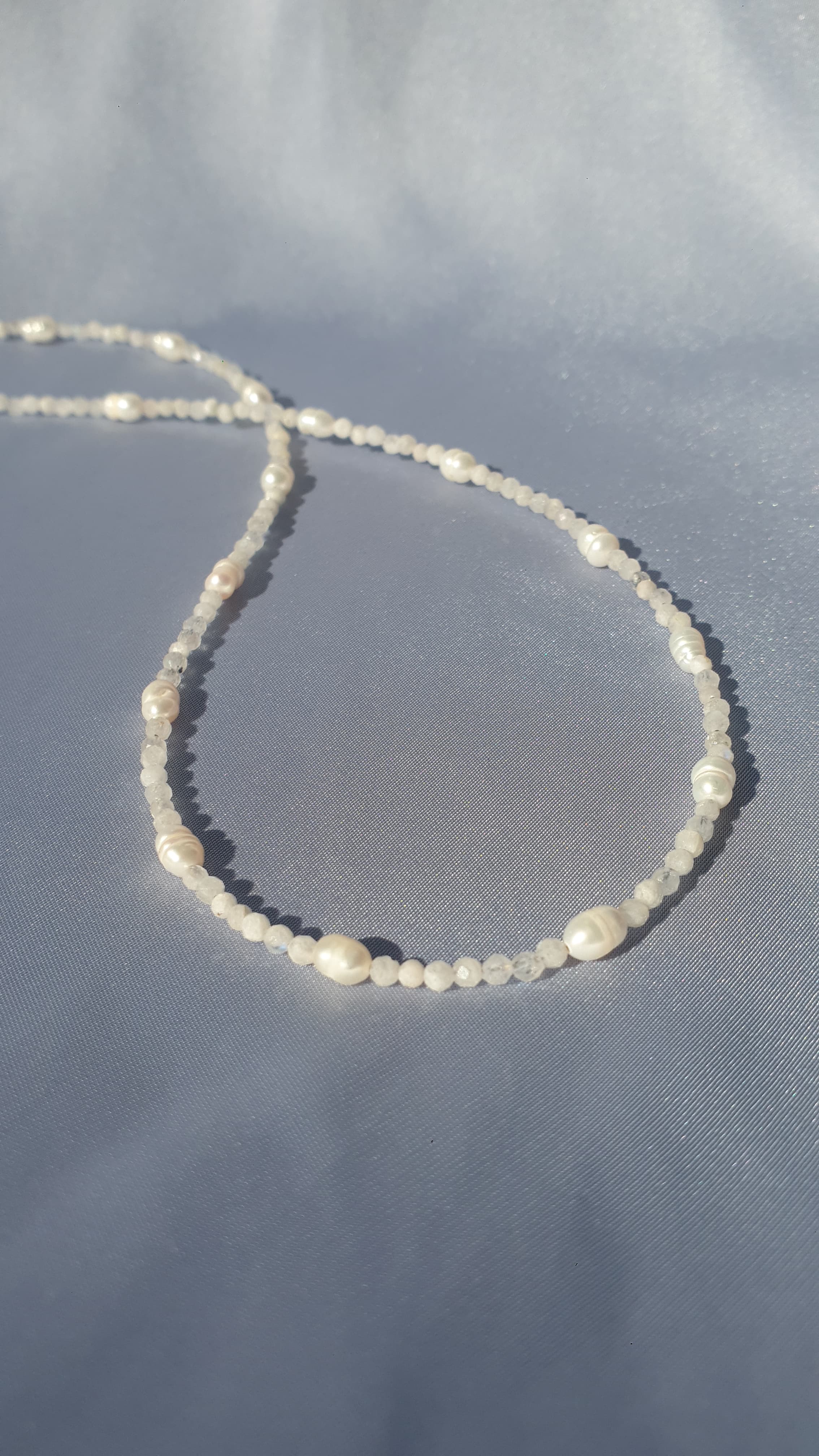 عقد حجر القمر ولؤلؤ | Moonstone & Pearls