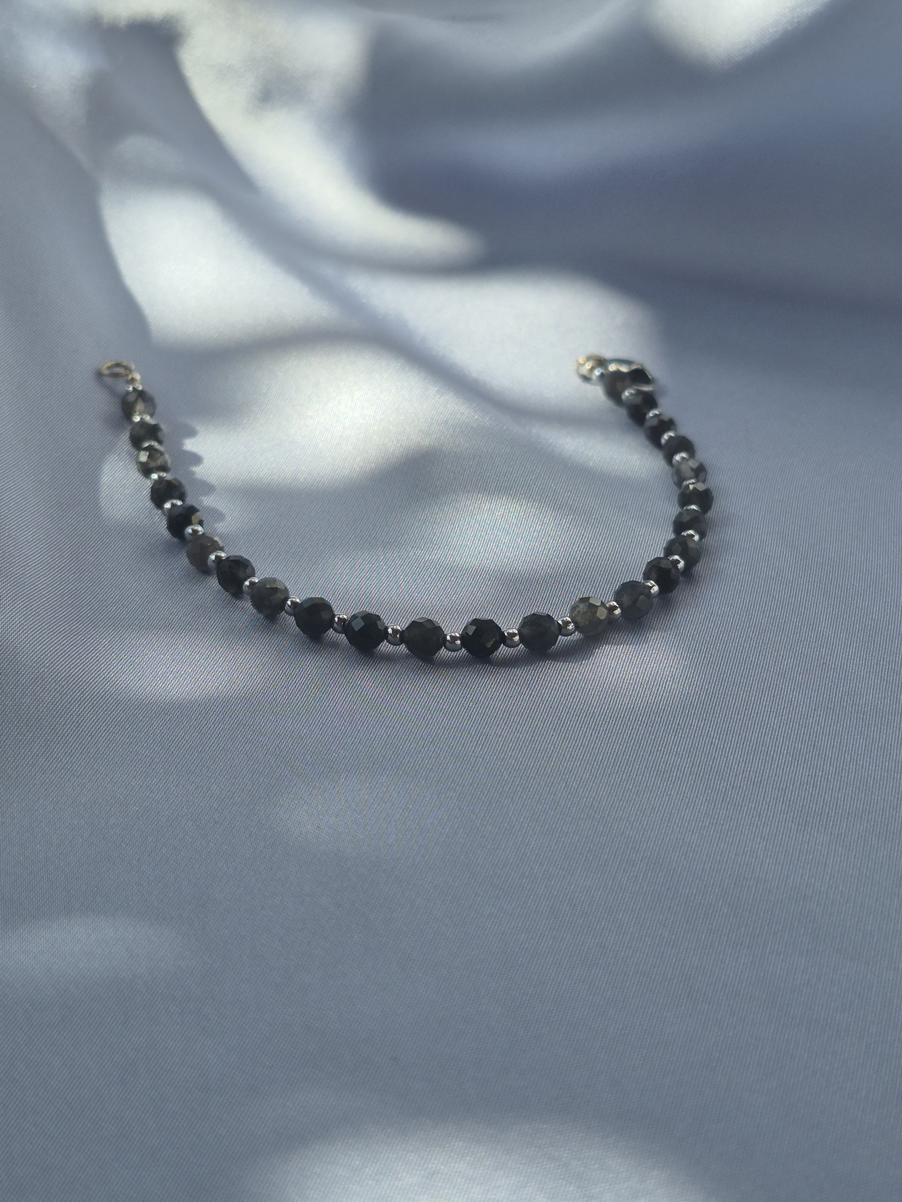 اسوارة حجر الاونيكس الاسود | Black Onyx bracelet